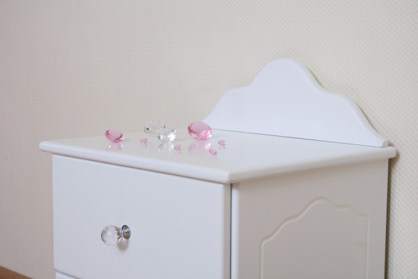 Nachttisch weiß Kristallserie 2