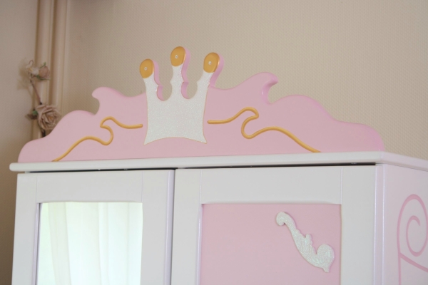 Kleiderschrank rosa-weiß Kutsche 2 T