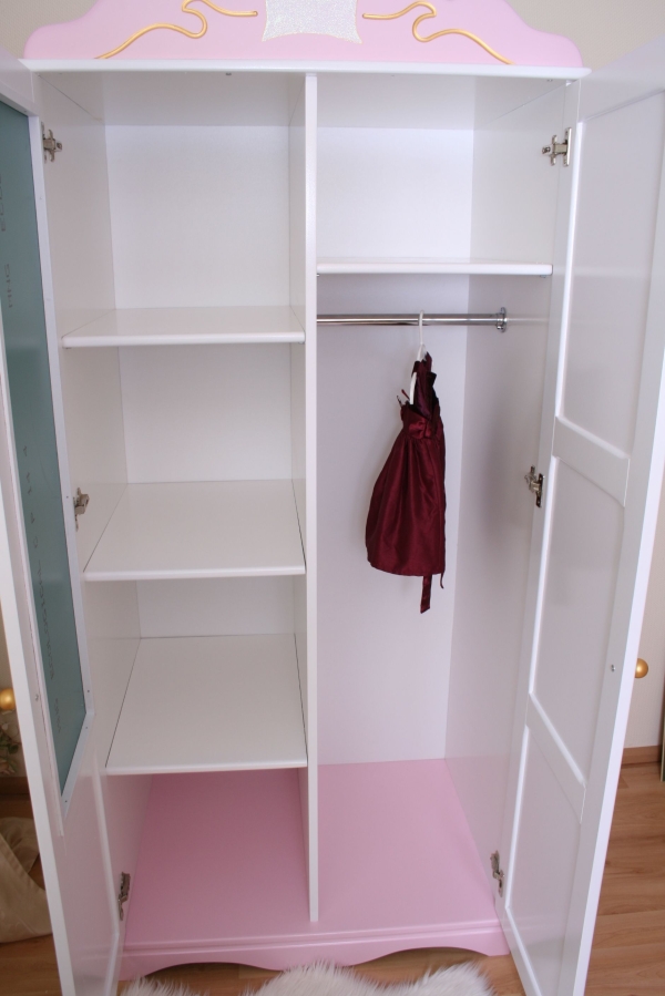 Kleiderschrank rosa-weiß Kutsche 2 T