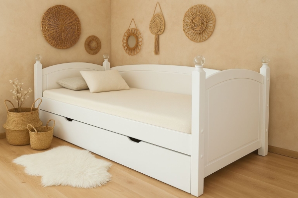 Kinderbett Weiß Kristallserie 3