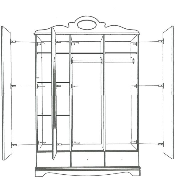 Kleiderschrank weiß Kristallserie 2