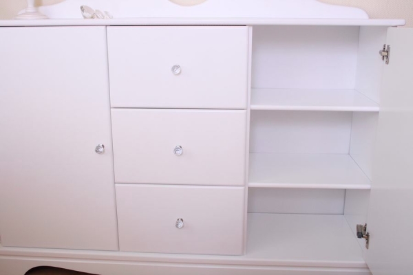 Kommode XXXL weiß Kristallserie 1