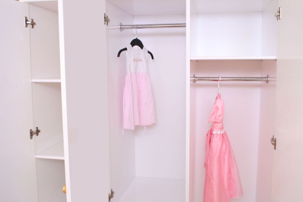 Kleiderschrank rosa-weiß Kutsche 3 T
