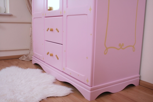 Kleiderschrank Prinzessin rosa 3 türig