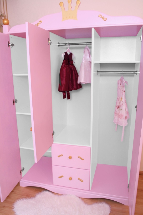 Kleiderschrank Prinzessin rosa 3 türig