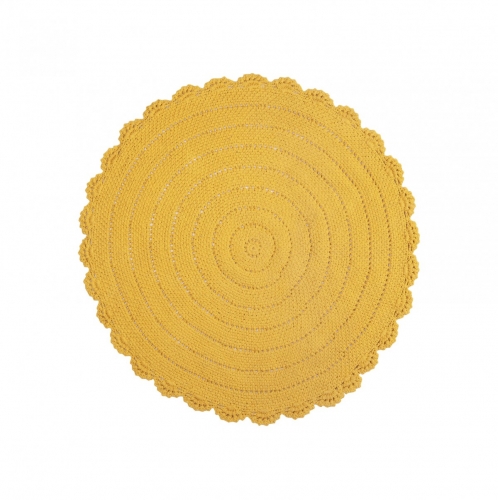 Teppich Hkeloptik gelb
