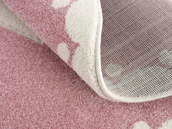 Runder Kinderteppich Krone rosa