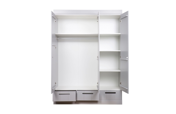 WOOOD Schrank Connect Betongrau 3 türig