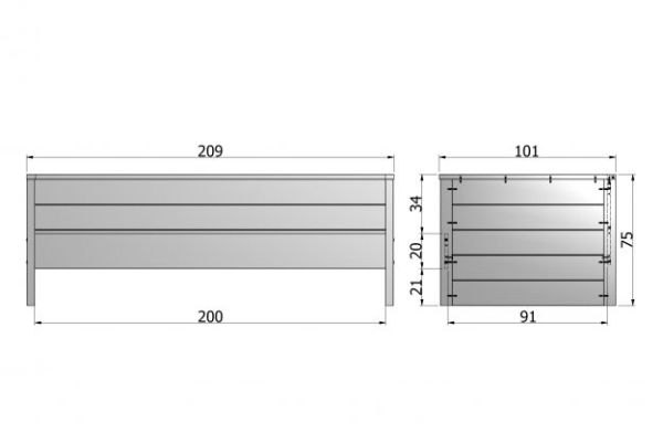Woood Sofabett Jade weiß 90x200 cm