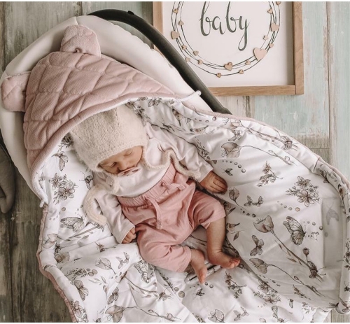 Uni Babydecke/Fußsack rosa Nature