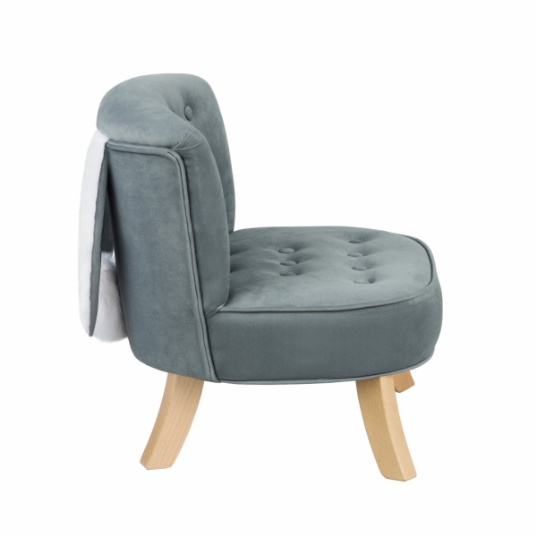 Samt Kindersessel Hasenohren grau