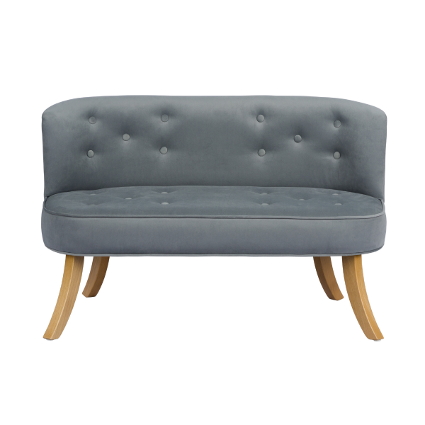 Samt Kindersofa dunkelgrau