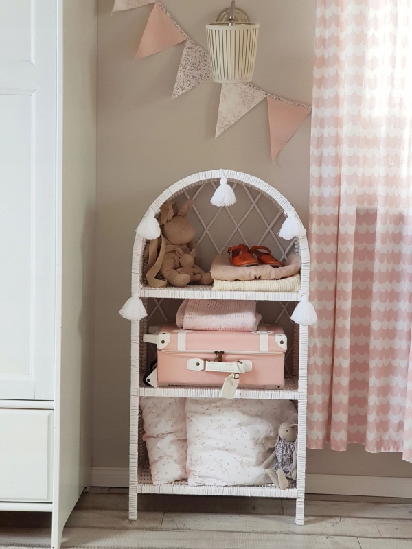 Standregal Rattan weiß