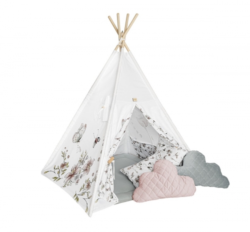 Tipi Nature inkl. Spielmatte und 4 Kissen