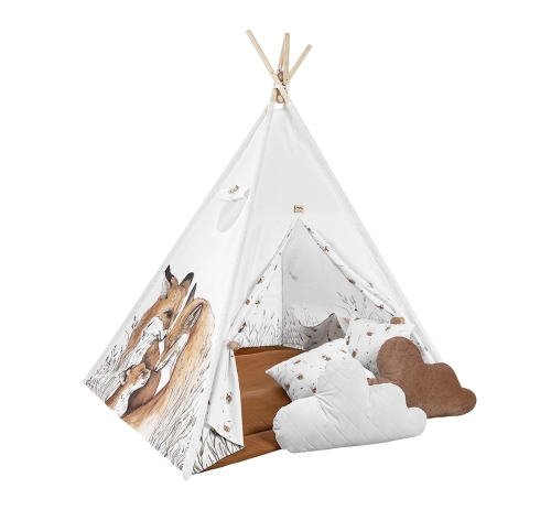 Tipi Fuchs inkl. Spielmatte und 4 Kissen