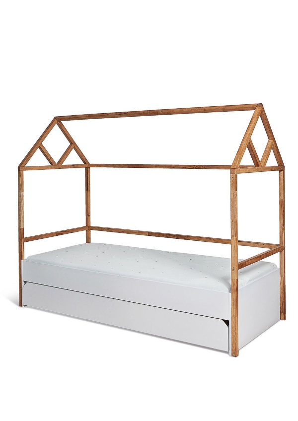Hausbett Lotta 90x200cm natur-weiß inkl. Schublade Hausbett Lotta 90x200cm natur-weiß inkl. Schublade