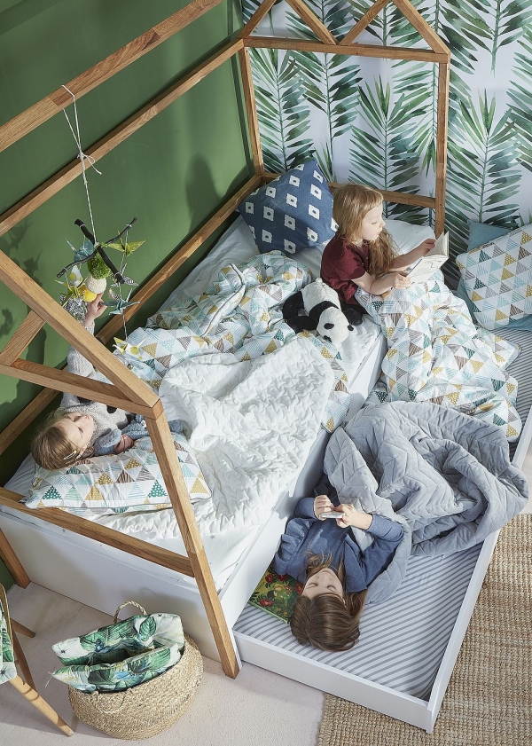 Hausbett Lotta 90x200cm natur-weiß inkl. Schublade Hausbett Lotta 90x200cm natur-weiß inkl. Schublade