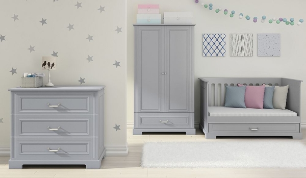 Babybett Ines grau 70x140 umbaubar