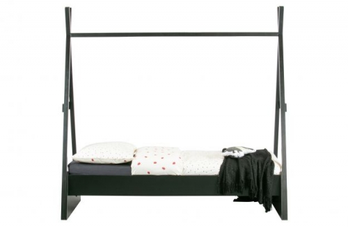 Woood Bett Joep Kiefer schwarz