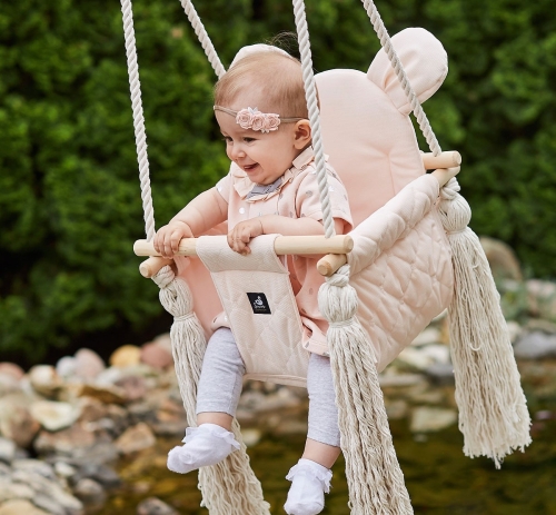 Zwillingsschaukel mit Quasten beige