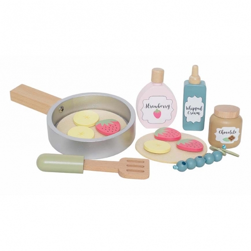 Holz Pfannkuchen Pancakes Set