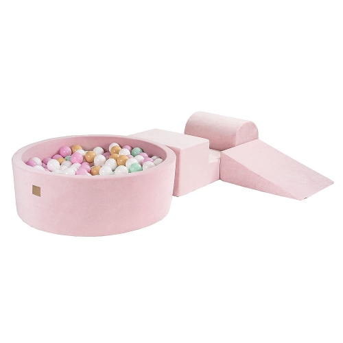 Schaumstoffbausteine + Bällebad + 200 Bälle rosa