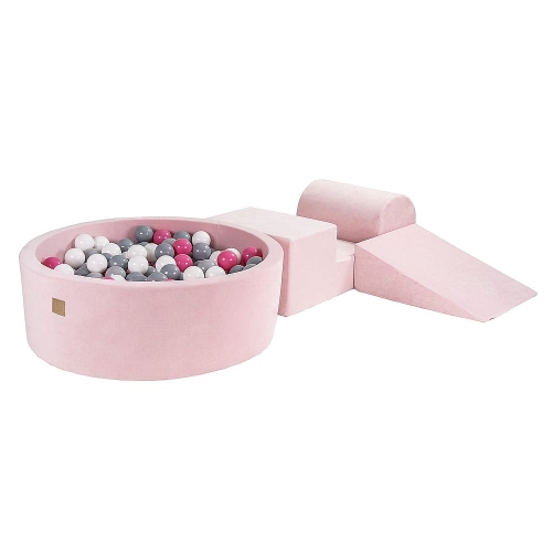 Schaumstoffbausteine + Bällebad + 200 Bälle rosa