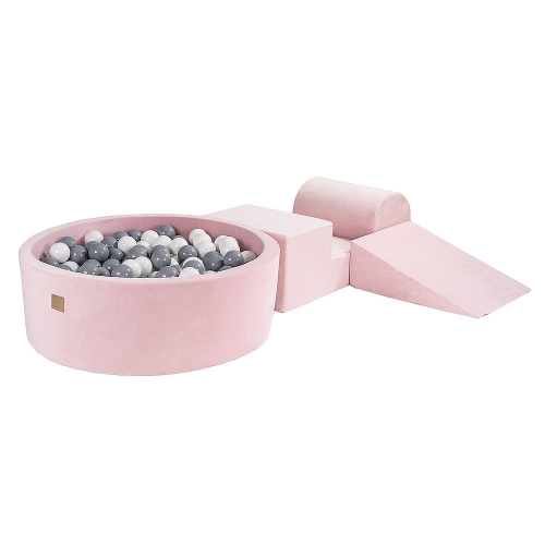 Schaumstoffbausteine + Bällebad + 200 Bälle rosa