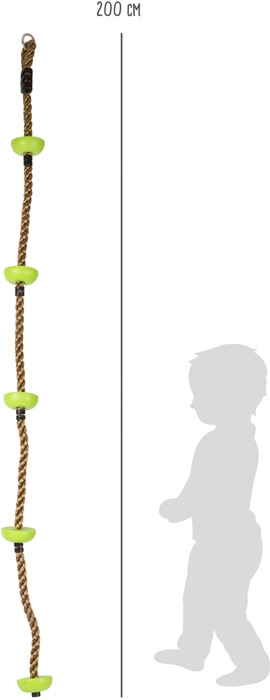 Kletterseil mit Fußtritten grün