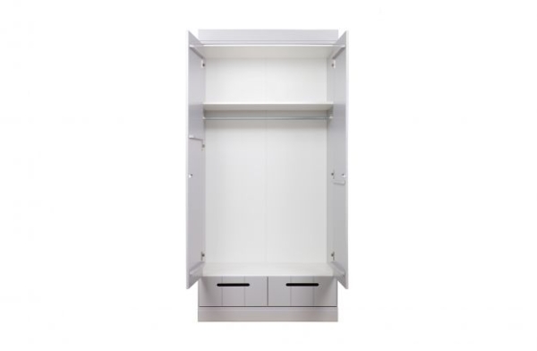 WOOOD Schrank Connect betongrau 2 türig mit Schubladen