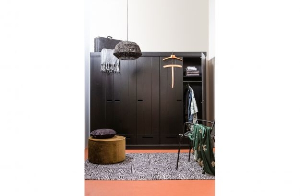 WOOOD Schrank Connect schwarz 2 türig mit Schubladen