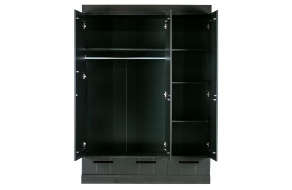 WOOOD Schrank Connect schwarz 3 türig