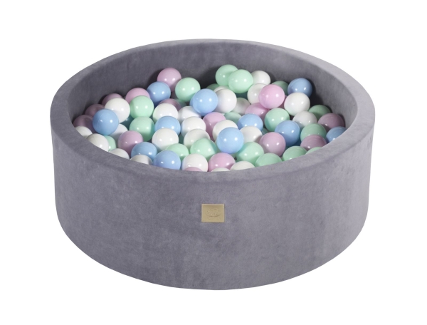 Bällebad Velvet dunkelgrau rund inkl. 200 Bälle