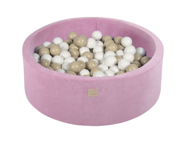 Bällebad Velvet dunkelrosa rund inkl. 200 Bälle