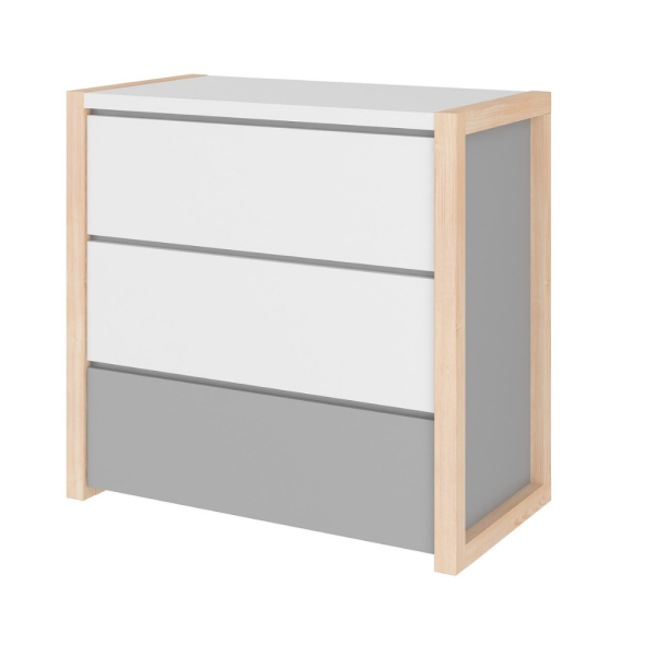 Kommode Pinette weiß-grau-natur