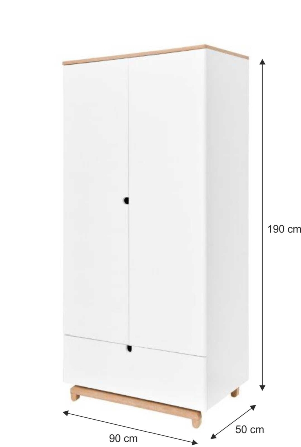 Schrank Nomi 2-türig weiß-natur