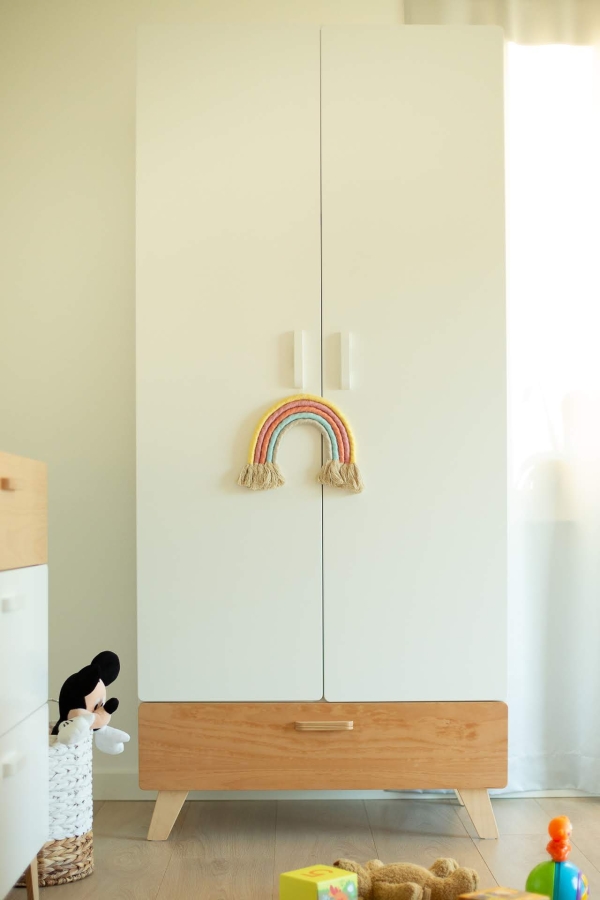 Schrank Hoppa 2-türig weiß-natur