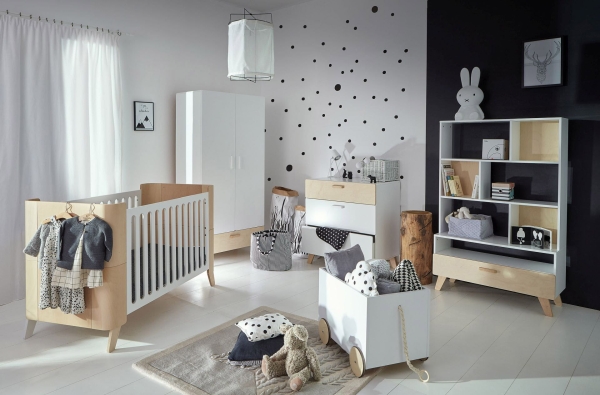 Schrank Hoppa 2-türig weiß-natur