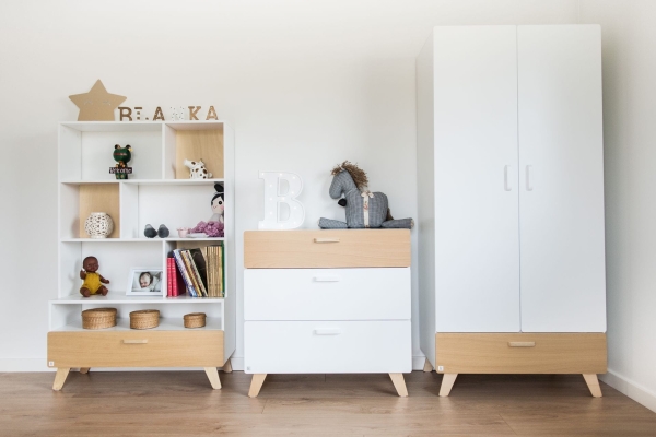 Schrank Hoppa 2-türig weiß-natur