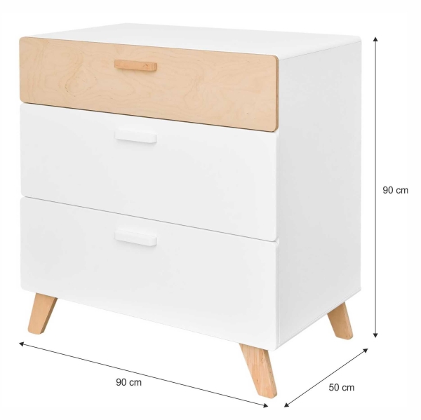 Kommode Hoppa weiß-natur
