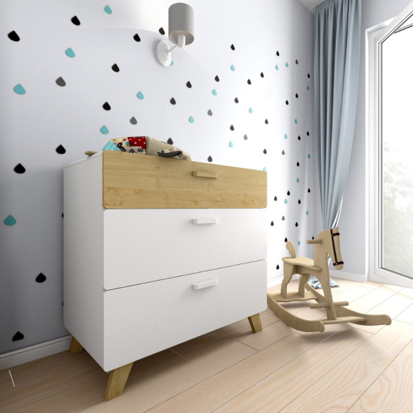 Kommode Hoppa weiß-natur