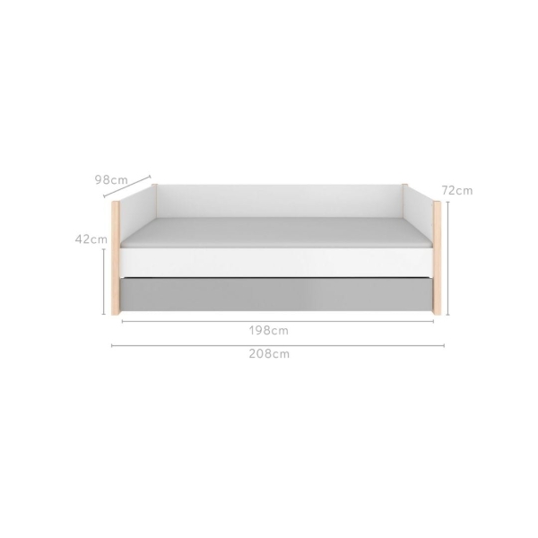 Kinderbett Pinette 90x200 weiß