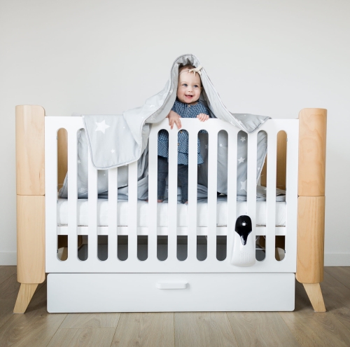 multifunktionales /mitwachsendes Babybett Hoppa weiß-natur
