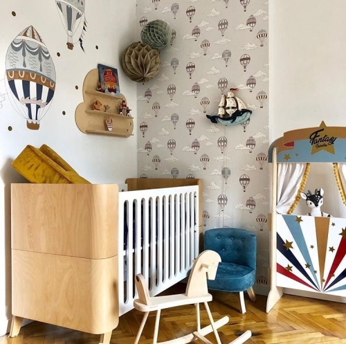 multifunktionales /mitwachsendes Babybett Hoppa weiß-natur