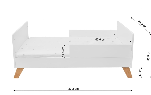 Babybett Hoppa weiß-natur 60x120