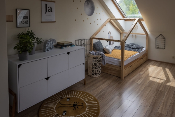 Große Kommode Lotta grau 6 Schubladen