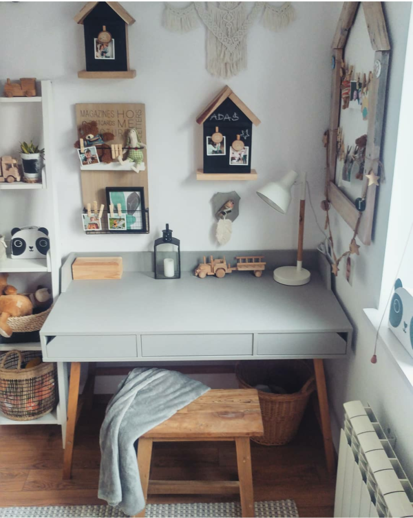 Kinderschreibtisch Lotta grau