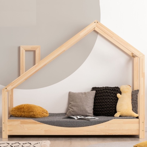 Kinderbett Haus Holz Luna Modell E