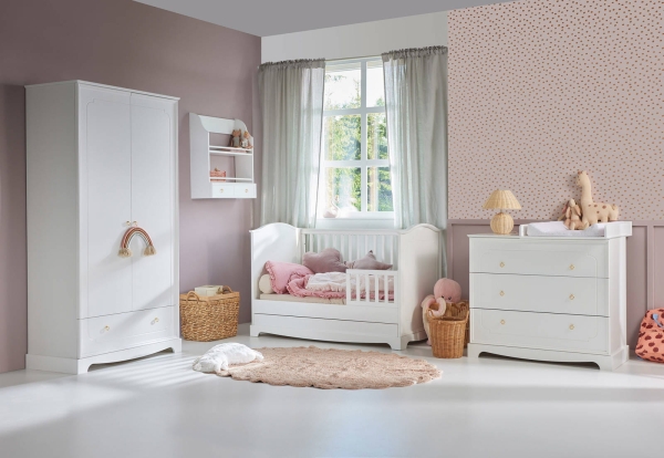 Babybett Royal timeless weiß 70x140 umbaubar