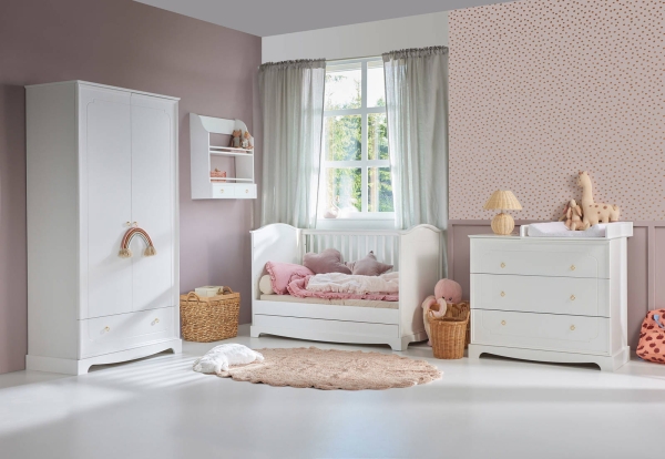 Babybett Royal timeless weiß 70x140 umbaubar